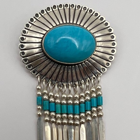 Vintage Southwest Turquoise Earrings and Pendant Set - Picture 2 of 3